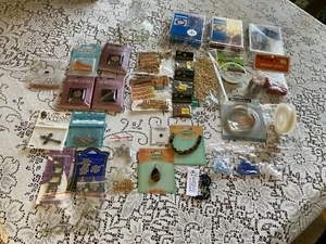 Jewelry Making Lot - Beads, Findings, Wire & Charms - Some NIP others Opened - Picture 1 of 8