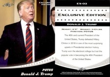 "RARE" DONALD J. TRUMP POTUS LEAF 2020 "EXCLUSIVE EDITION" PROMO CARD #EX02! 
