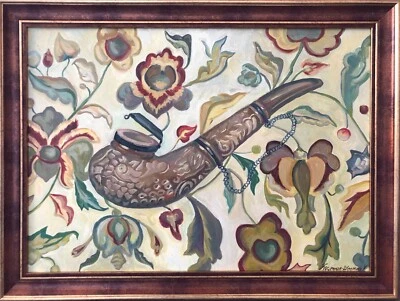 Pintura de Ucrania "Pipa de fumar cosaco" pintura original sobre lienzo Foto 1 de 4
