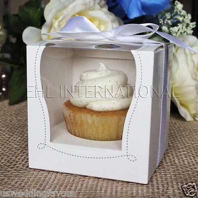 US Wedding Favors(TM) 25/50/100 White Cupcake Boxes Party Favor Container 3.5" - Image 1 of 4
