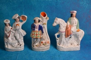 SUPERB MID 19TH CENTURY STAFFORDSHIRE FIGURE: THREE ORIGINAL FIGURES - Picture 1 of 14