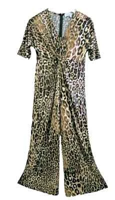 Mono Pamela Mccoy Marrón Estampado Animal Hasta el Tobillo Pierna Ancha Palazzo XXS~1X Foto 1 de 4