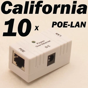 10 X POE Injector Splitter over Ethernet Adapter IP Camera LAN Network DC White - Picture 1 of 12