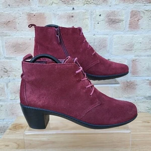 Hotter Odele Stiefeletten Damen UK 5 burgunderrot Wildleder kubanischer Absatz - Bild 1 von 23