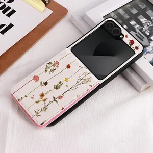Samsung Galaxy Z Flip 6 /Z Flip 5, PU Leather Phone Case, Kickstand, Mag Closure - Picture 1 of 6