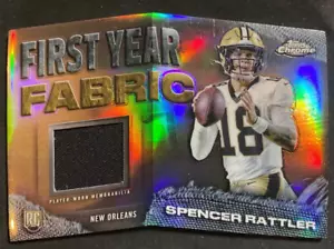 2024 Topps Chrome First Year Fabrics #FYFSR Spencer Rattler RC New Orleans Saint - Foto 1 di 2