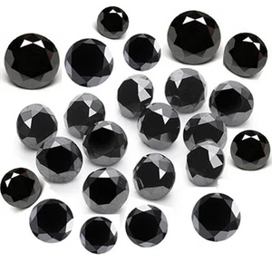 1.00 ct( 50 pcs /+ 5-6.5 SIEVE SIZE ) NATURAL BLACK ROUND CUT LOOSE DIAMOND - Picture 1 of 1