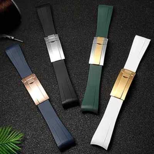 Armband Curved End Gummi Uhrenarmband Wasserdicht Submariner Dayton Silikonband - Bild 1 von 25