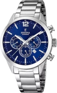 Orologio Cronografo Quarzo Uomo Con Cinturino in Acciaio Inox F20343/7 - Foto 1 di 12