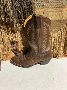 Men's Vintage Cowboy Boots Brown Leather Size 10.5EE Style no. 3366 - Picture 1 of 8