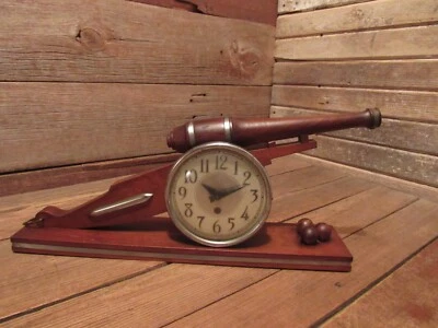 Vintage 1940's Artillary Military Cannon Clock by Howard Clock Company - Parts! - Image 1 of 4