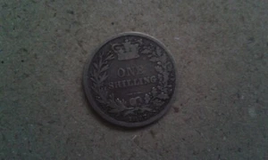 Shilling, Victoria young-head, 1877, .925 Silver, Good Condition, see scans. - Picture 1 of 2