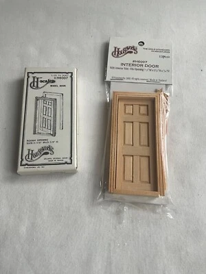 Houseworks #6007 Miniature Dollhouse Interior Door w/ Trim 1/24" Scale NOS - Image 1 of 3