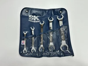 NOS SK Tools USA 381 SAE 1/4-7/8" 5pc Flare Nut Line Wrench Set, 6 Point, Pouch - Picture 1 of 7
