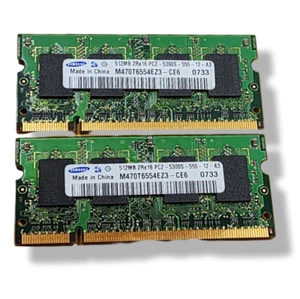 1GB (2X 512MB) DDR2 667 SAMSUNG PC2-5300S SODIMM LAPTOP MEMORY (4963) π - Picture 1 of 1