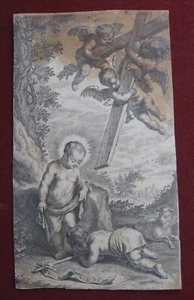 Kupferstich: Christuskind & Johannesknabe 1600/Christ Child Infant St John Print - Bild 1 von 4
