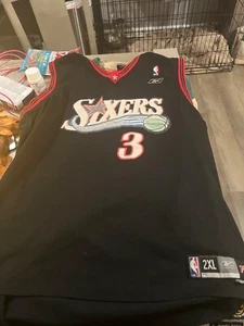ALLEN IVERSON Philadelphia Sixers Reebok Authentic Stitched Jersey 52 XXL 76ers - Picture 1 of 2