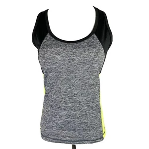 Miami Mix Activewear Racerback Tank Women's Large Heather Gray Black Yellow NEW - Picture 1 of 10