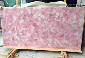 60" x 30" Rose Quartz Crystal Tabletop Rectangle Shape Home & Office Decor - Picture 1 of 7