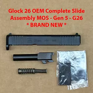 Glock 26 Gen 5 MOS 9mm OEM Complete Slide w/ Barrel & Recoil Spring – Brand New - Picture 1 of 10