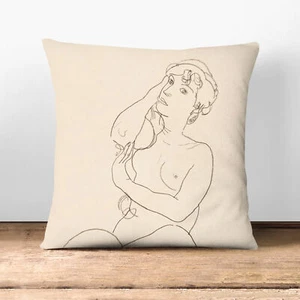 Plump Cushion Study Of A Naked Woman Vol.3 Egon Schiele Scatter Throw Pillow - Imagen 1 de 11