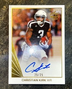 2018 Leaf Ultimate Draft Christian Kirk RC Rookie Gold #25/25 Auto Jaguars - Bild 1 von 4