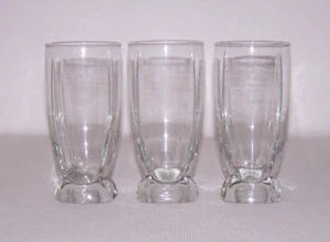 VINTAGE ANCHOR HOCKING SQUARE BOTTOM 16 OZ. DRINKING GLASSES LOT OF 3 - Picture 1 of 3