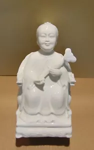 CHINESE SEATED EMPRESS FIGURINE, WHITE PORCELAIN - Picture 1 of 5