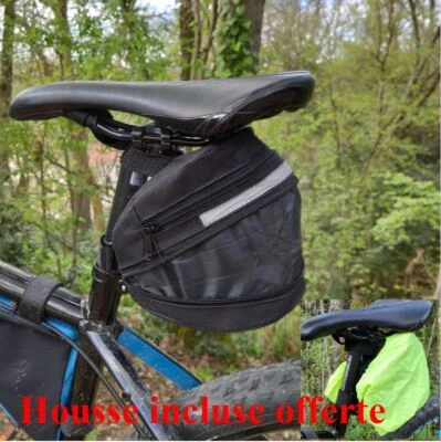 Sacoche sac de selle + housse étanches vélo VTT outils smartphone téléphone - Photo 1/4