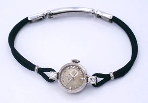 Orologio da polso meccanico vintage 14 mm Rolex oro bianco 14 kt e diamanti - Foto 1 di 8