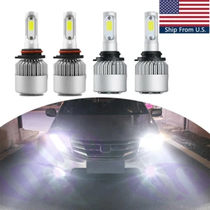 FOR 2003-2007 HONDA ACCORD BLACK LED HEADLIGHT LAMP BULBS COMBO 6000K - Picture 1 of 12