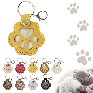 Porte-clés en cuir PU imprimé pattes accessoire suspendu animal chat chien ❀ sac à cheveux L2O0 - Photo 1/20
