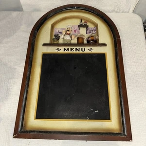 Vintage Restaurant Wood Menu Board Black Board 3D Mid Century-Modern 23 1/2 x 16 - Picture 1 of 7