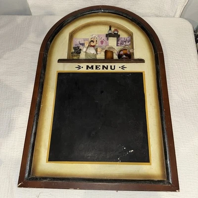 Vintage Restaurant Wood Menu Board Black Board 3D Mid Century-Modern 23 1/2 x 16 - Image 1 of 4