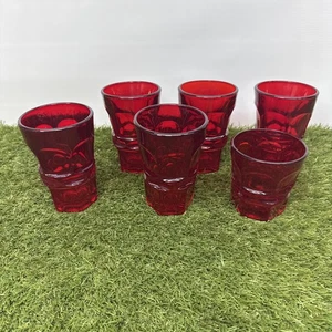 Juego de 5 vasos de agua de té helado Fostoria Argus rojo rubí 11 oz Highball - Imagen 1 de 9