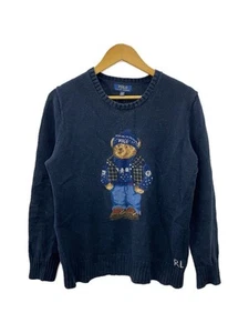 RALPH LAUREN Kids Polo Bear Sweater XL Cotton Navy Used - Picture 1 of 6
