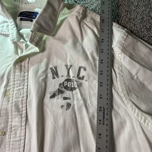 Polo Ralph Lauren manica lunga camicia con bottoni uomo XXL New York City NYC bianca - Foto 1 di 8