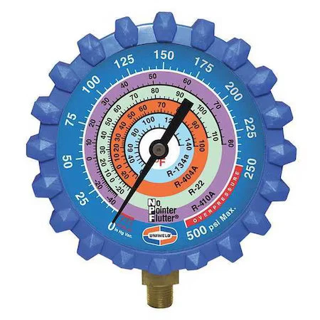 Medidor de refrigerante Uniweld G430nd, azul, 3-1/4" L, 500 psi - Imagem 1 de 1
