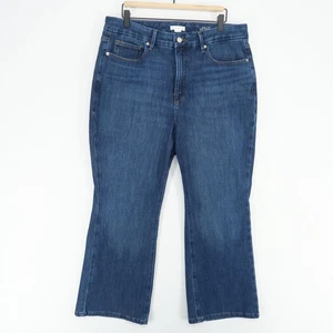 Good American Jeans Womens 16 Mid Rise Good Legs Crop Mini Bootcut Stretch Denim - Picture 1 of 10
