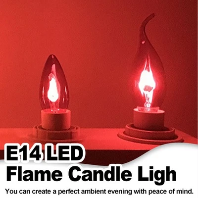 3W E14 220V Led Flame Effect Bulb Bulbs Light Home 240V Candle Vintage Lighting - Image 1 of 4