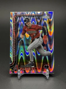 2025 Topps Chrome #268 Corbin Carroll RayWave Refractor Arizona Diamondbacks - Picture 1 of 2