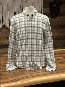 Billy Reid Men’s XL Wool Cotton Blue Plaid Slim Button Up Long Sleeve Shirt - Picture 1 of 14