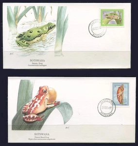 Botswana: 1992 Native Frogs Audubon Society First Day Covers - Picture 1 of 1