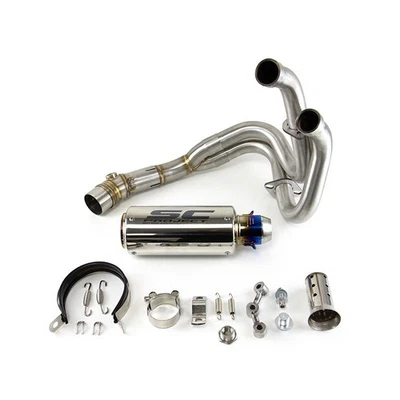 For Kawasaki Ninja 650 Z650 2012-2025 Full System Exhaust Tips Blue Header Pipe - Image 1 of 4