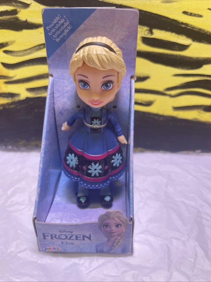 Disney Frozen Posable Mini Muñeca Niño Miniatura 3" PRINCESA ELSA por Jakks Foto 1 de 4
