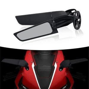Adjustable Rear View Side Wind Wing Mirrors Fits Kawasaki NINJA ZX6R 250 400 650 - Picture 1 of 11