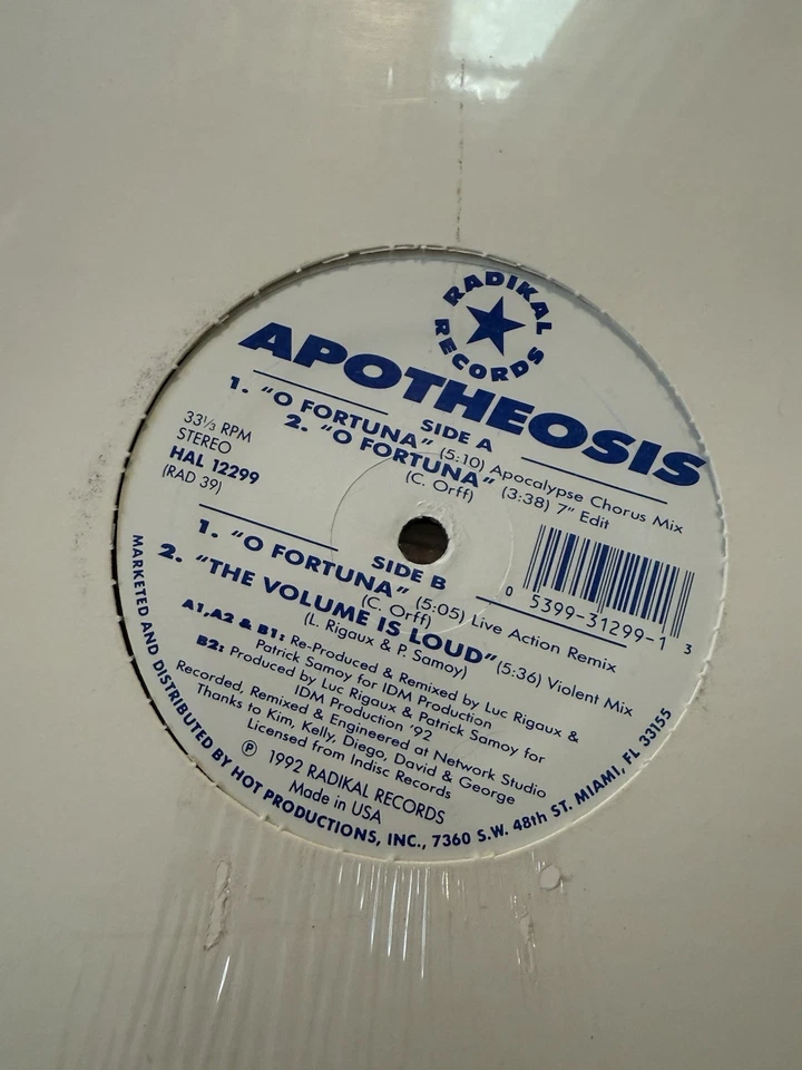 Very Rare Sealed Apotheosis O Fortuna 12” Vinyl Record Classic Album 1992 USA - Image 1 of 4