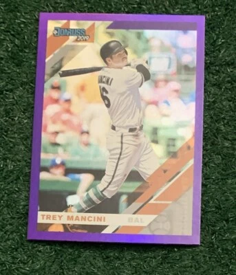 TREY MANCINI - 2019 DONRUSS - HOLO PURPLE - PARALLEL CARD # 153 - ORIOLES - REDS - Image 1 of 3