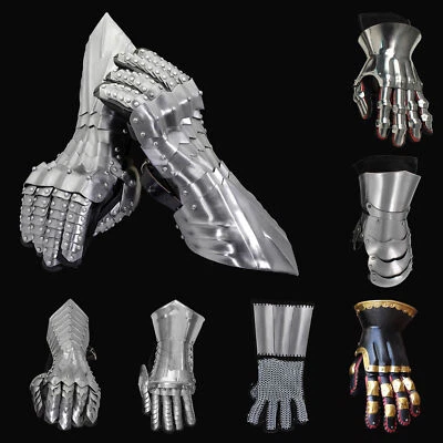 Medieval Warrior Metal Gothic Knight Style Gauntlets Functional Armor Gloves