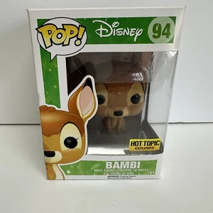 New Funko Pop Disney Flocked Bambi Hot Topic Exclusive #94 Deer Vinyl Figure Toy - Picture 1 of 6